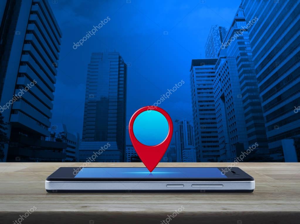 Markierung eines Standorts auf einer Stadtkarte